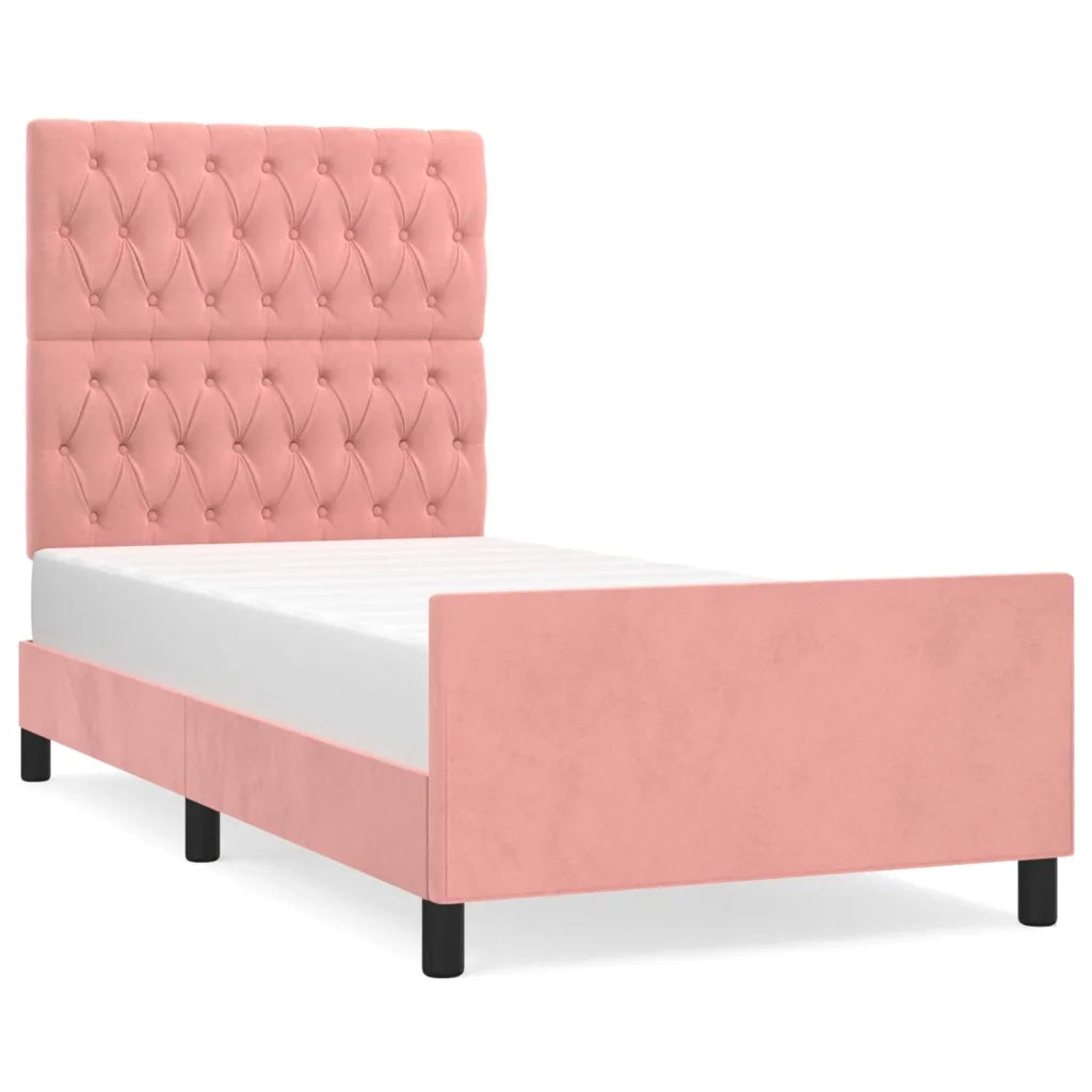 Giroletto con Testiera Rosa 90x190 cm in Velluto 3125915