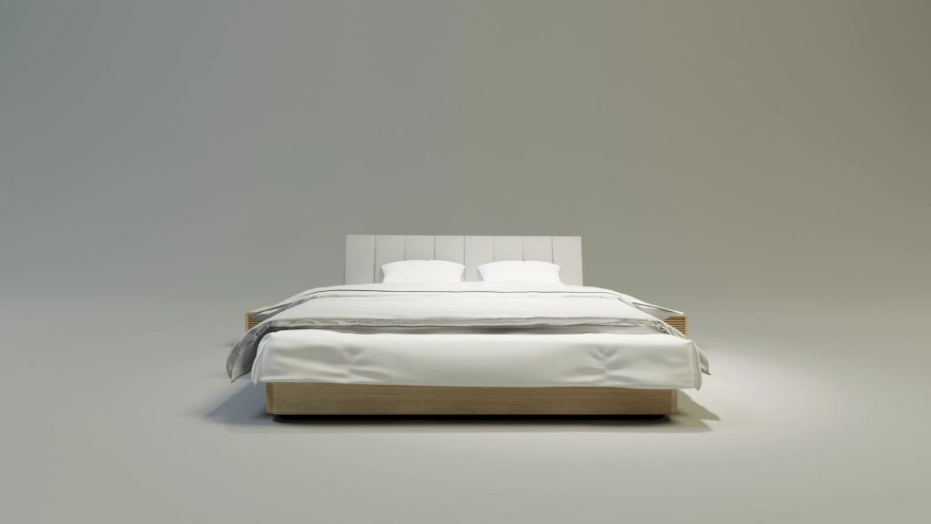 LETTO IMBOTTITO MASSELLO 180x200 SOLIK ROVERE NATURALE