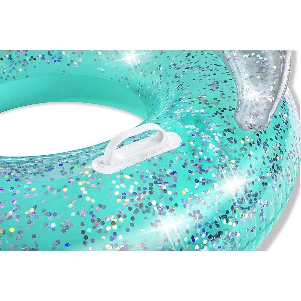 Trade Shop - Ciambella Gonfiabile Dream Glitter 117 X 117 Cm Salvagente Con 2 Maniglie 43509 -