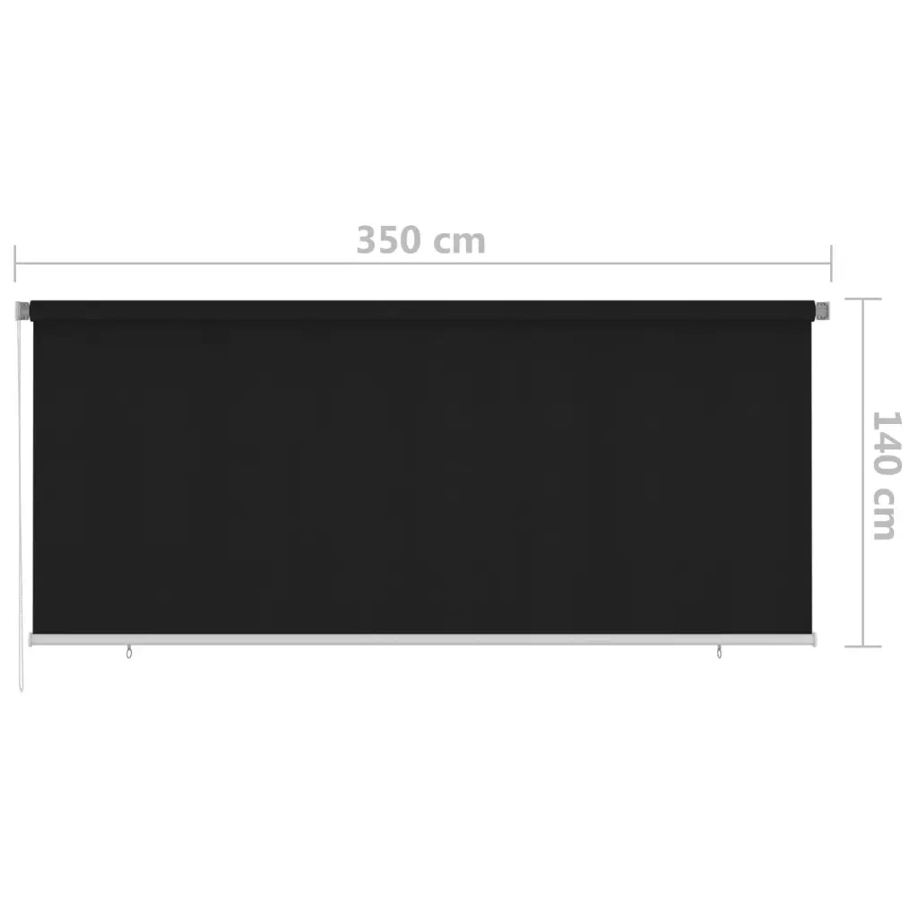 Tenda a Rullo per Esterni 350x140 cm Nera 312950