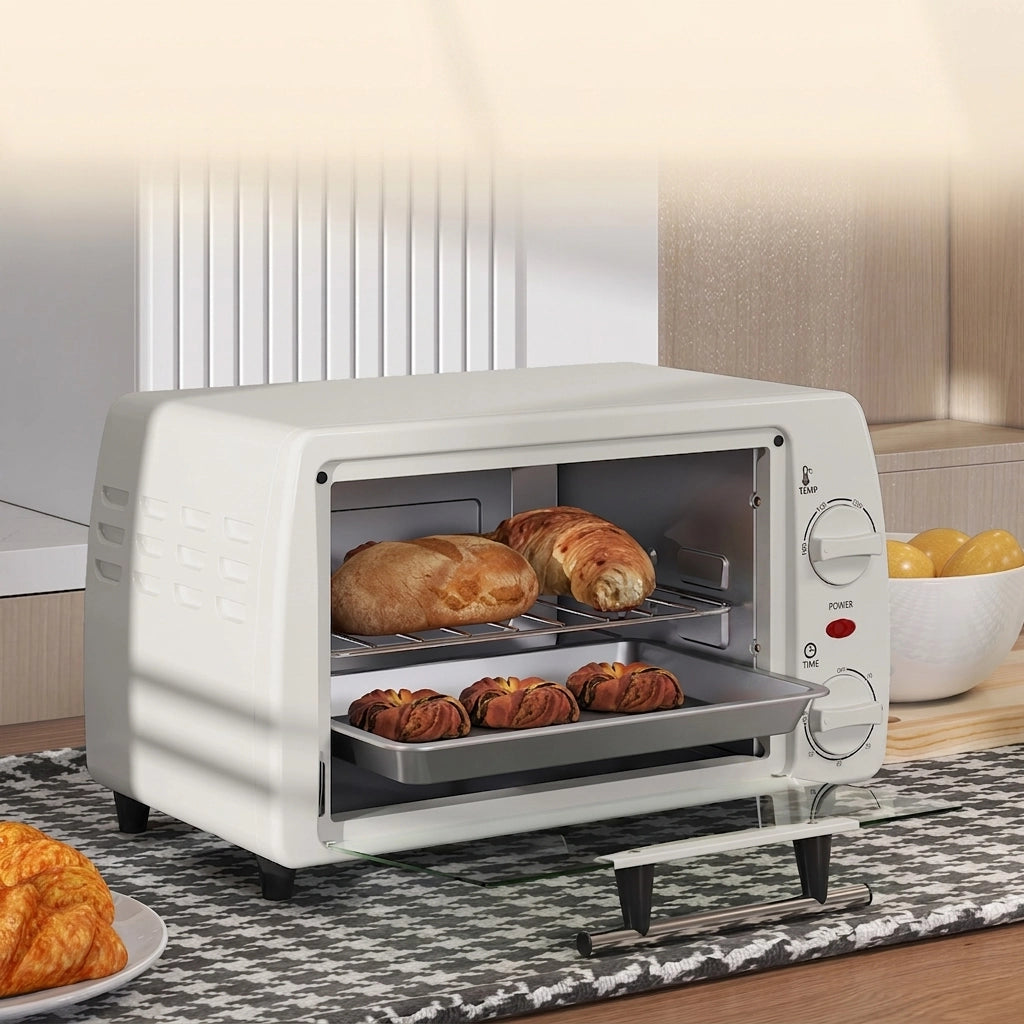 Mini Forno da Tavolo 36;5x26x22 cm 750 W con Teglia; Griglia e Temperatura fino a 230°C