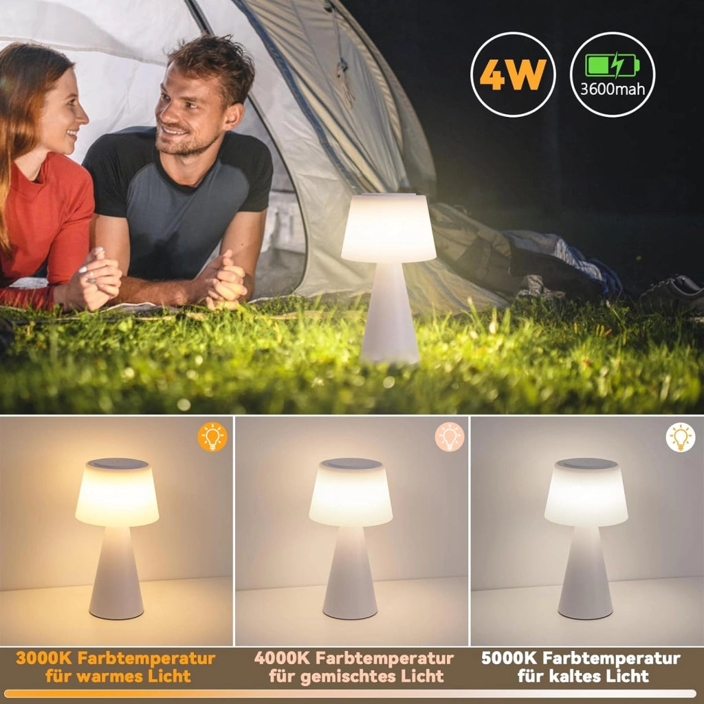 ZMH Lampada da tavolo LED wireless 3600mAh batteria dimmerabile moderna per soggiorno