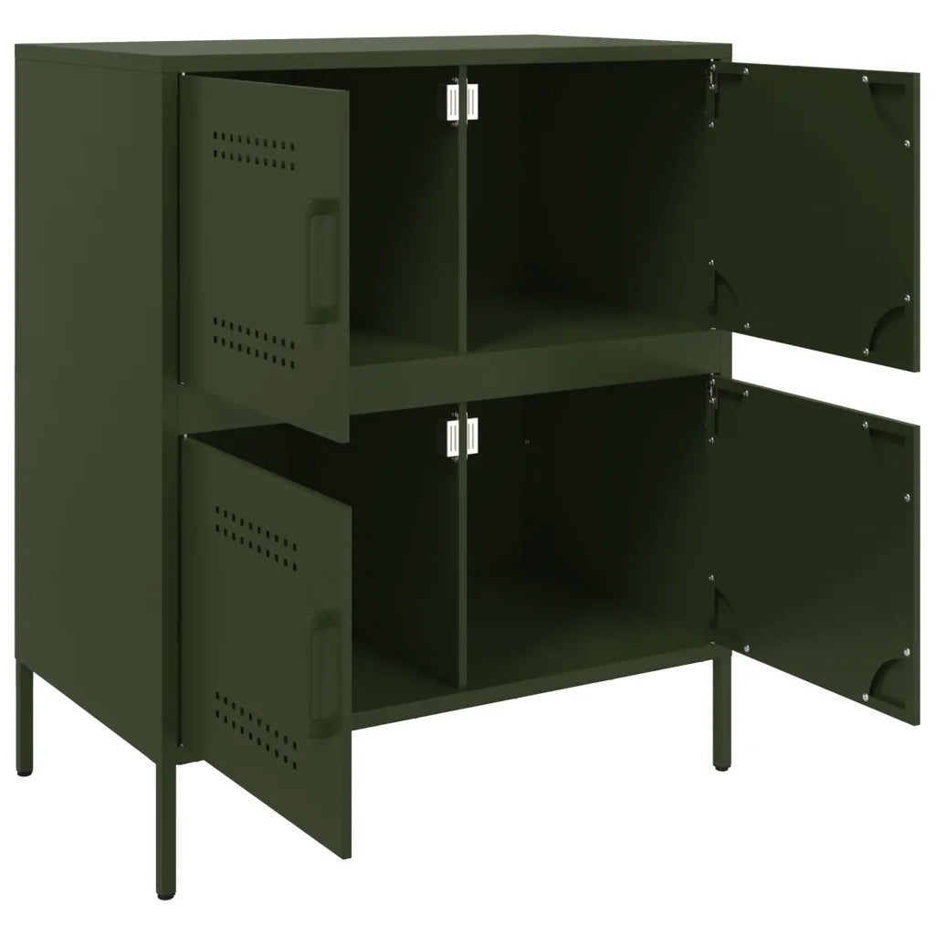 Credenza Verde Oliva 68x39x79 cm in Acciaio 842956