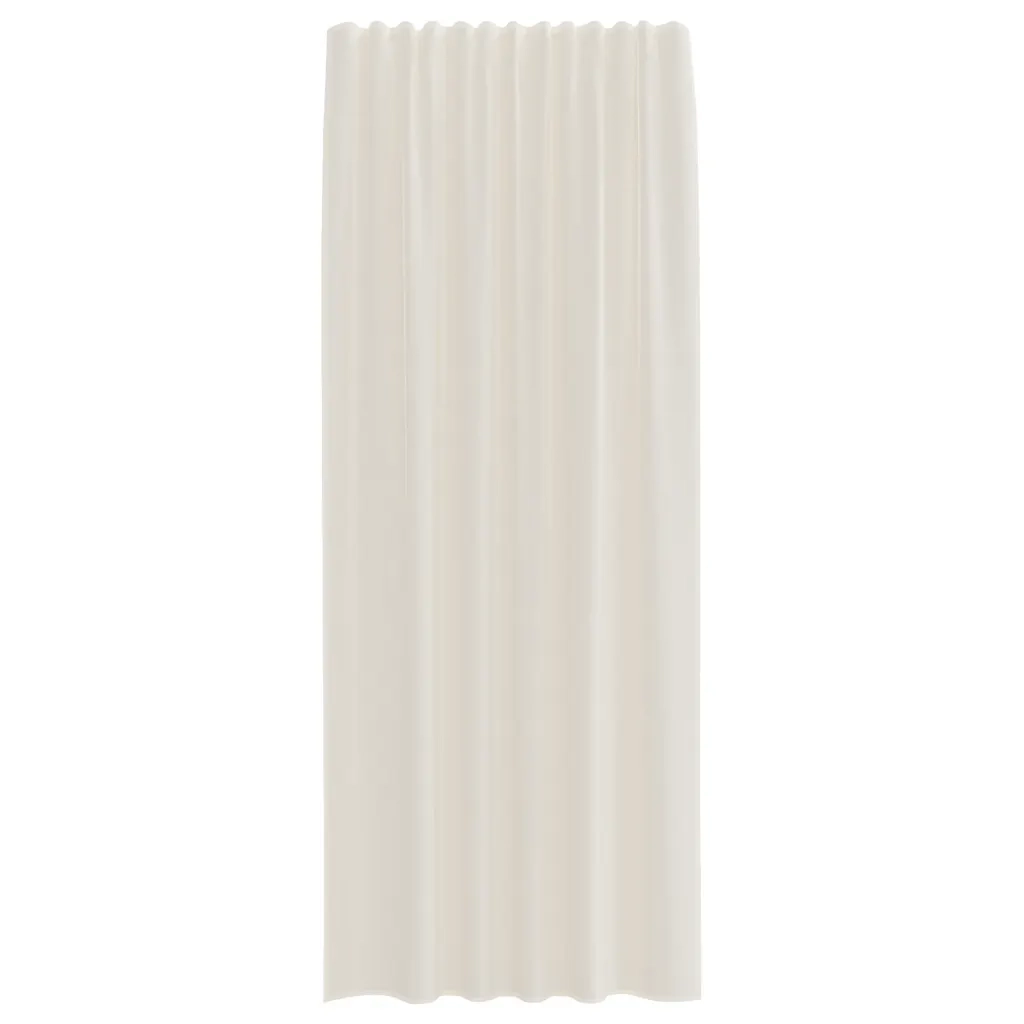 Tende in Voile con Tasche per Aste 2 pz Crema 4102178