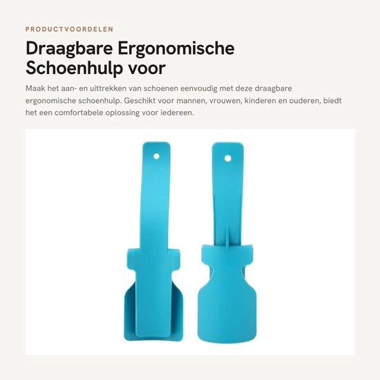 Aiuto per calzature portatile - Lame ergonomiche - Manico lungo - Adatto per uomini/donne/bambini - Ideale per anziani - Facile da utilizzare