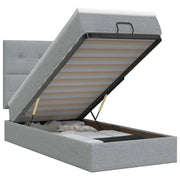 Letto ottomano con materasso Grigio Chiaro 90 x 200 cm Tessuto 3457459