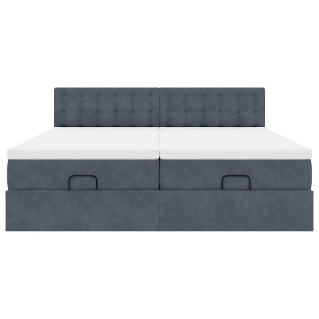 Struttura Letto Pouf con Materassi 200x200 cm Velluto 3312966