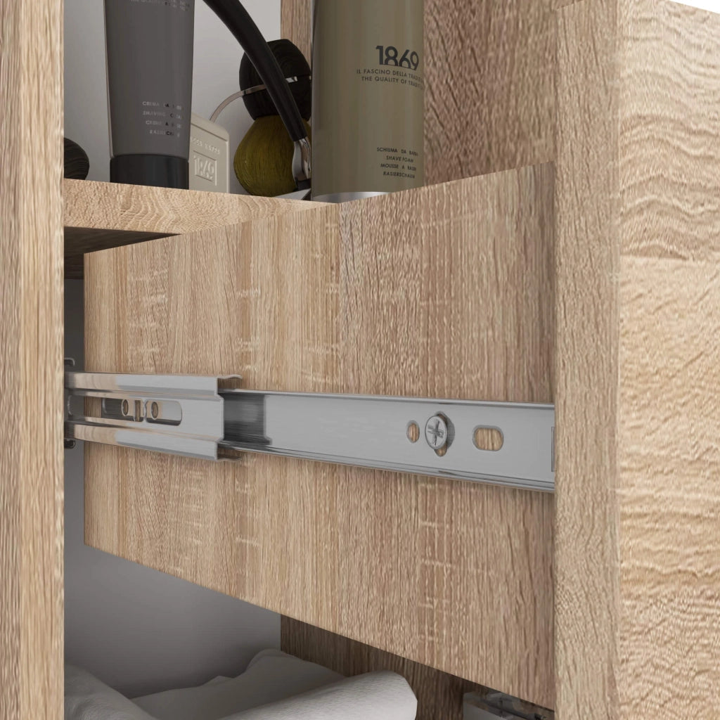 Colonna da bagno AKORD FIN Sonoma Quercia 30 cm 2 ante 1 cassetto 30x30x140 cm