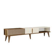 Porta TV in legno "Milano" - 180 x 35 x 40 cm - Noce crema