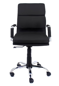 Sedia Poltrona Direzionale da Ufficio in Similpelle Mito Nera