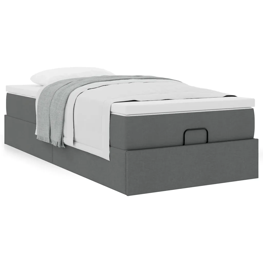 Struttura Letto Pouf con Materasso 100x200 cm in Tessuto