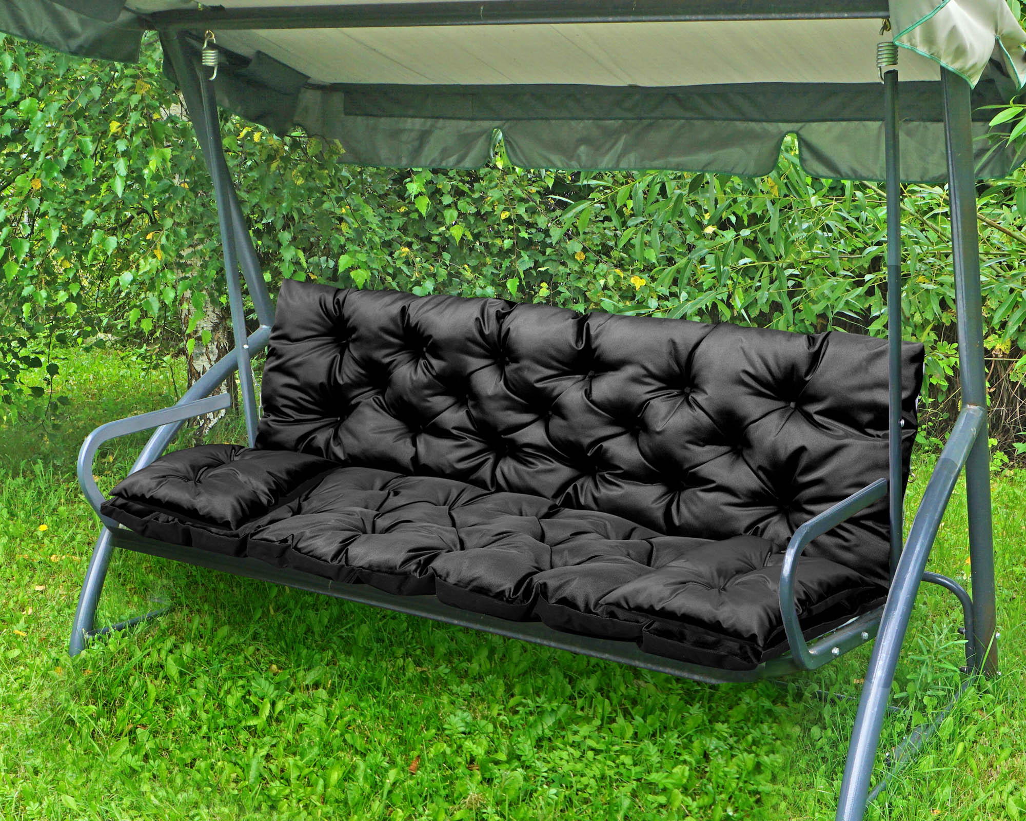 AIO FACTORY Set di cuscini da giardino 150x60 cm Cuscino per cani nero impermeabile