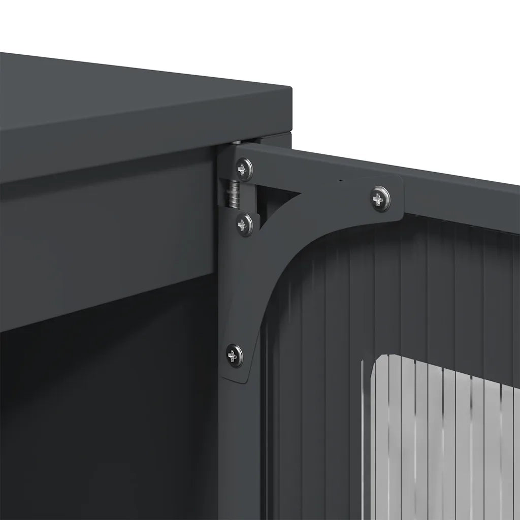 Credenza Antracite 100,5x39x107 cm in Acciaio Laminato a Freddo 853406