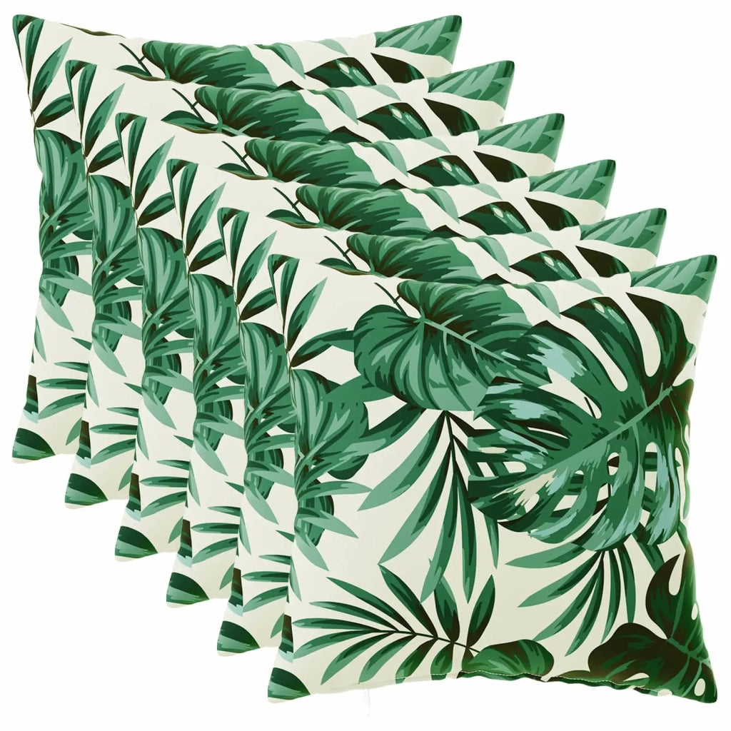 Federa 6 pcs HEERLEN Motivo a Foglie 35 x 35 cm Poliestere 908166