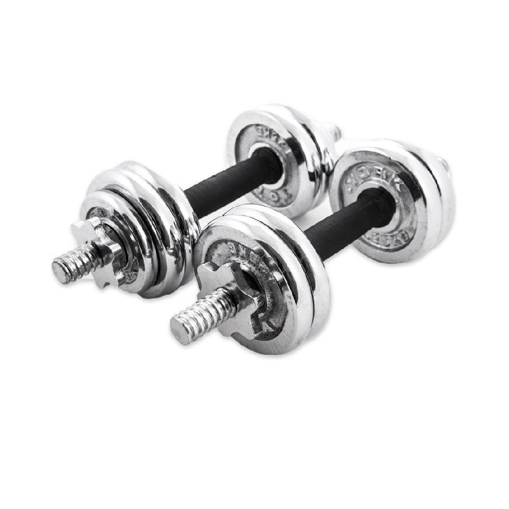 Trade Shop - Coppia Manubri Dumbbell Componibili 15kg Pesi Palestra Fitness Bodybuilding -