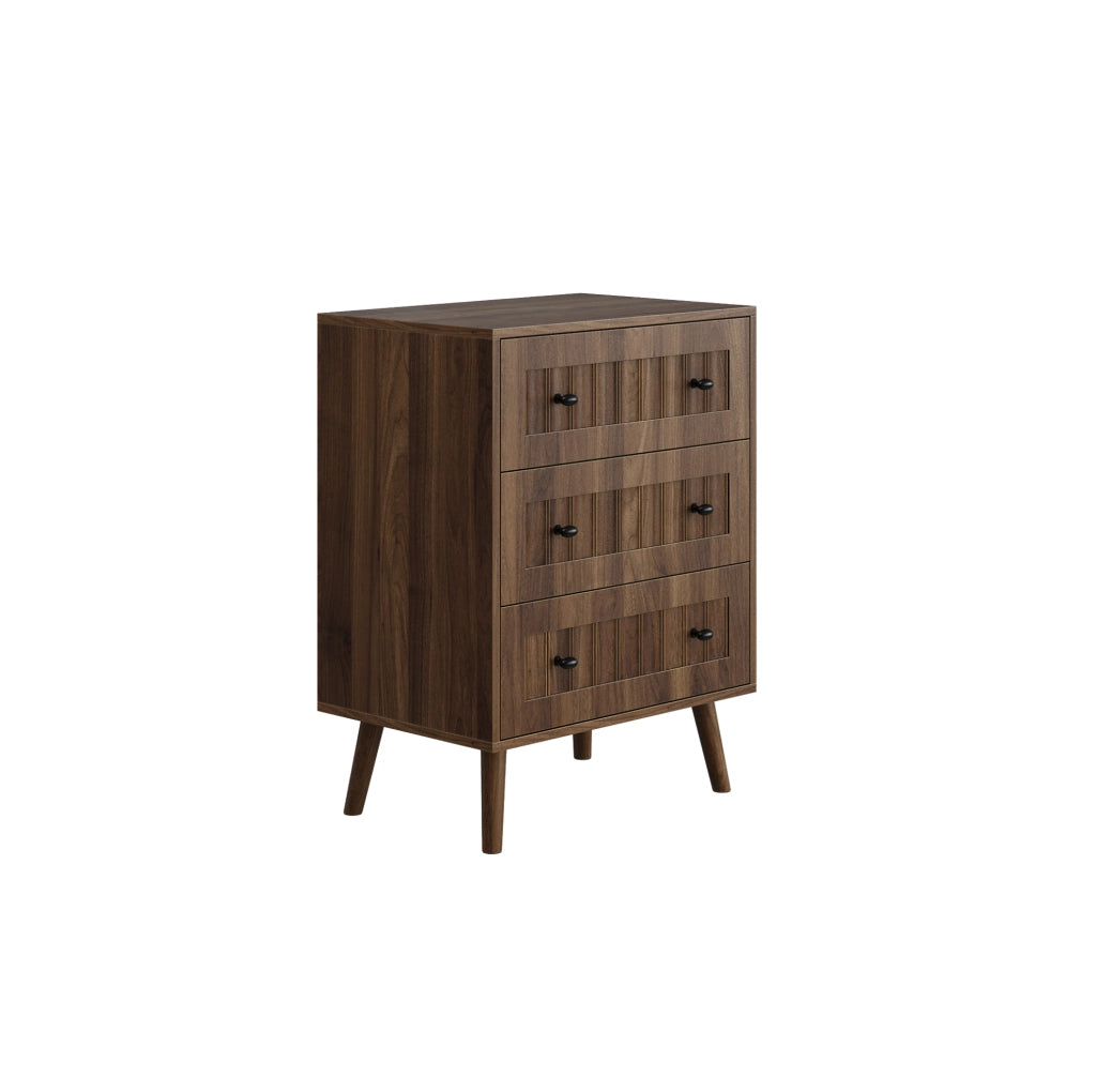 Cassettiera 60x40x79 cm con 3 cassetti; struttura stabile in MDF; noce