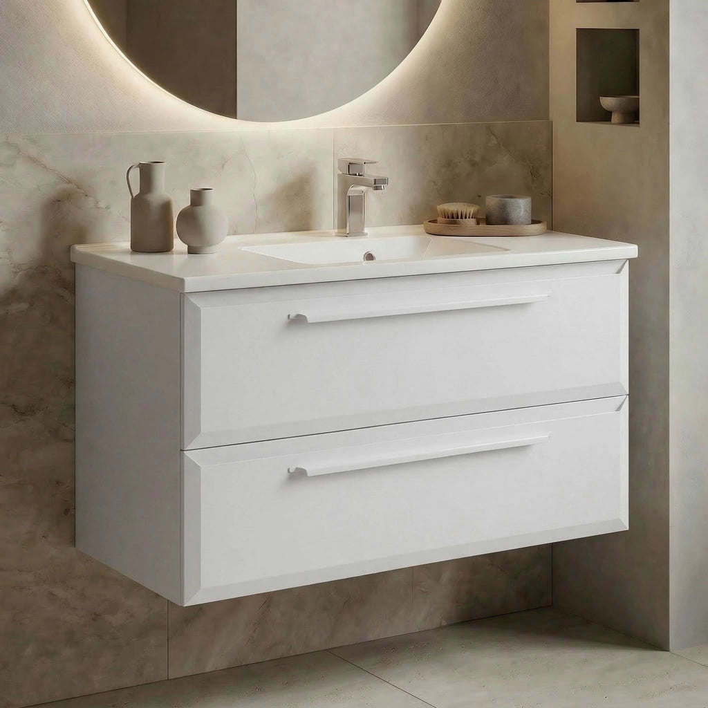 Mobile lavabo "Nuvola 100 v2" - 100 x 50 x 62 cm - Bianco