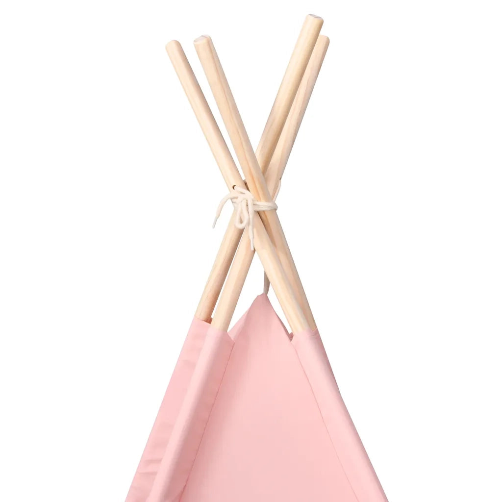 vidaXL Tenda Tipi per Bambini con Borsa Rosa Microfibra 120x120x150cm