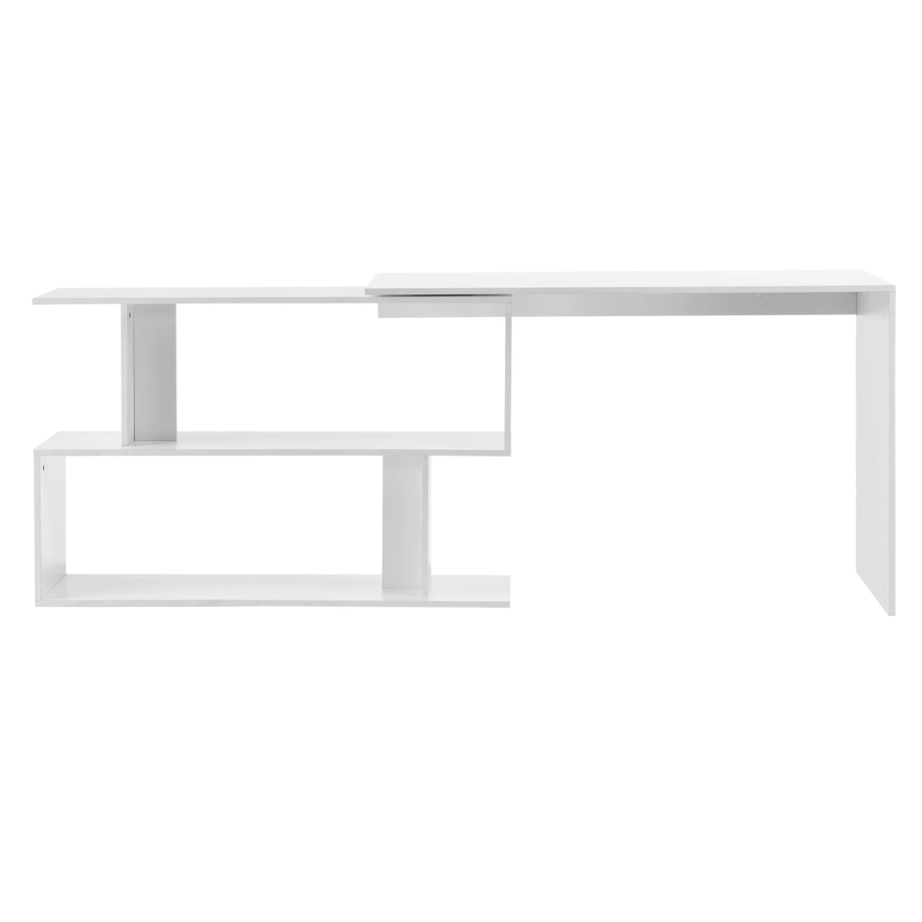 Scrivania Angolare Arendal a L con Scaffale Ruotabile 77x120x50 cm - Bianco [en.casa]