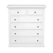 cassettiera cinquino in legno Shabby chic bianco 4 + 2 larga