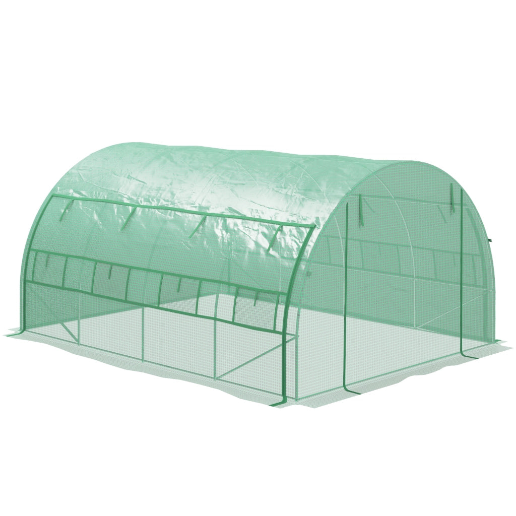 Serra da Giardino Tunnel 4x3x2 m con Porta e 8 Finestre ¨C zephmum ¨C Verde