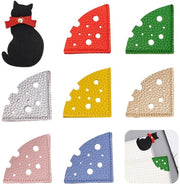Bladwijzers in Loro 8 Stuks - Bladwijzers in Loro - Personalizzabili Bladwijzers - Bladwijzers con Gatto e Formaggio - Foderati in PU Duraturo - Decorazioni per Libri - Libellini