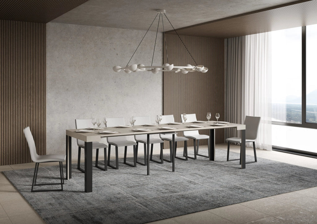 Consolle Allungabile 90-300x40x77 cm Linea Cashmere Telaio Antracite