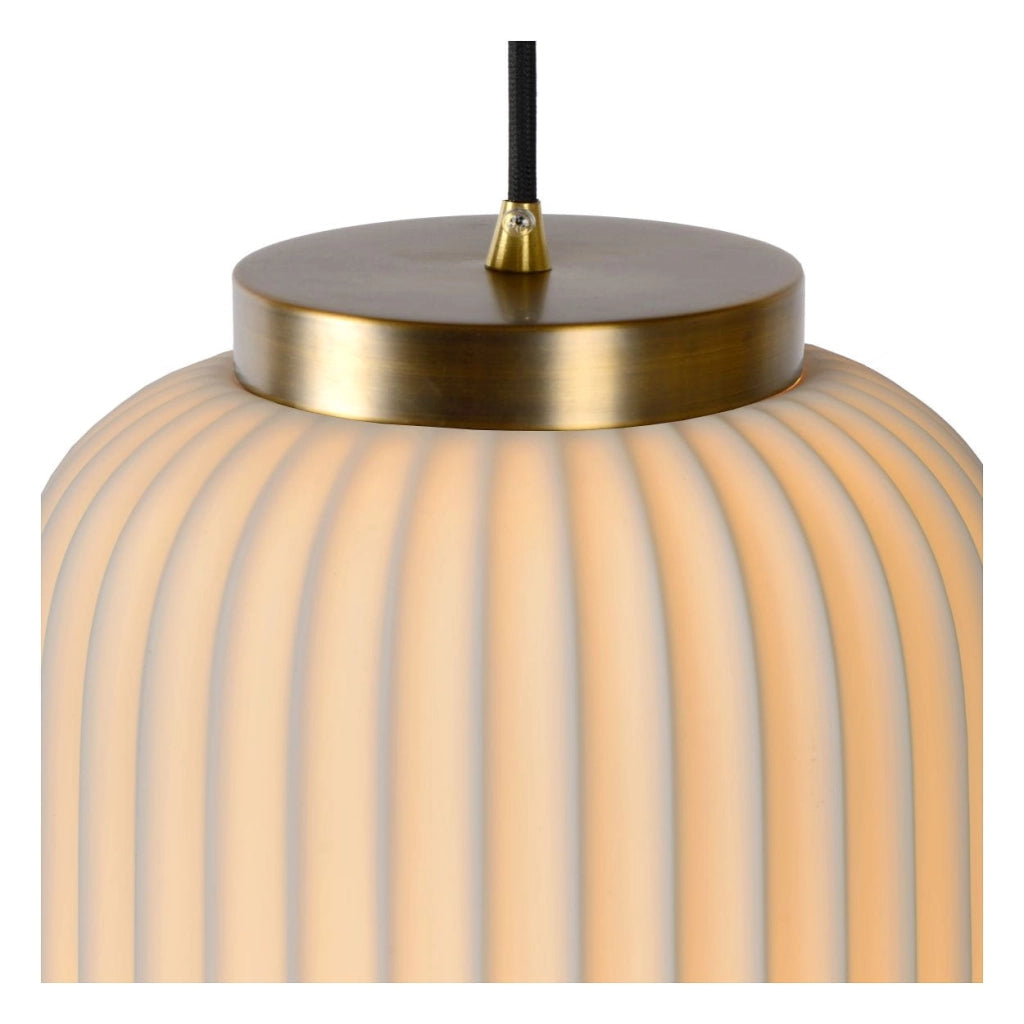 Lampada a sospensione Lucide Gosse E27 oro/bianco 170 cm