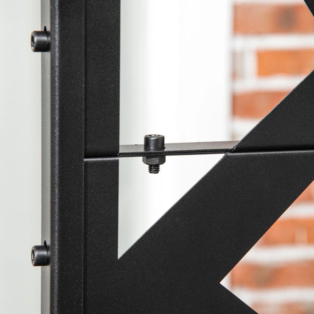 Pannello decorativo brise-vue per balcone esterno in acciaio nero ¨C zephmum ¨C 122x45x198 cm