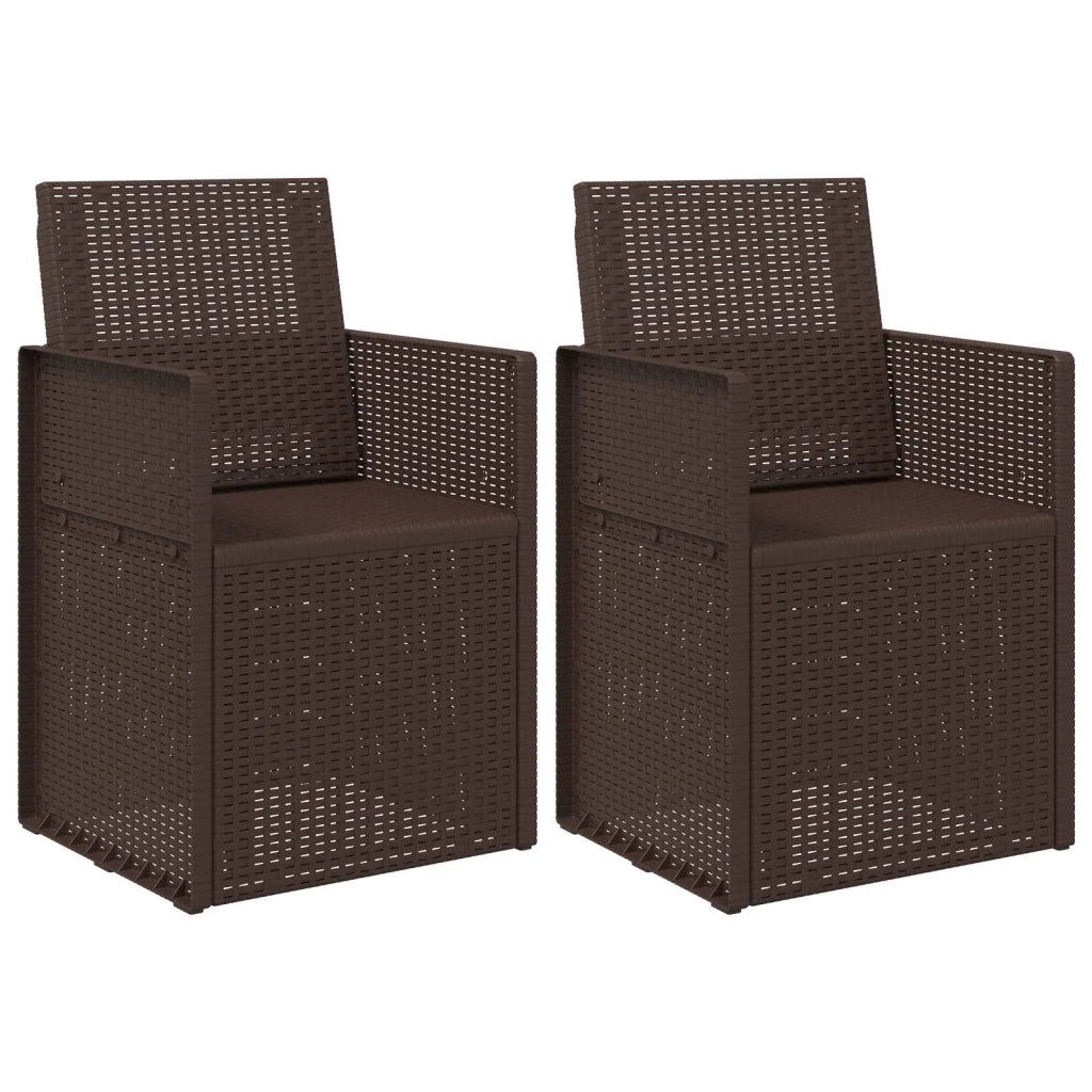 Sedie da pranzo da giardino 2 pcs Marrone PP