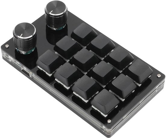 Mini tastiera meccanica 12 tasti - programmabile - compatta e funzionale - nera - ideale per gaming e uso ufficio - ergonomico
