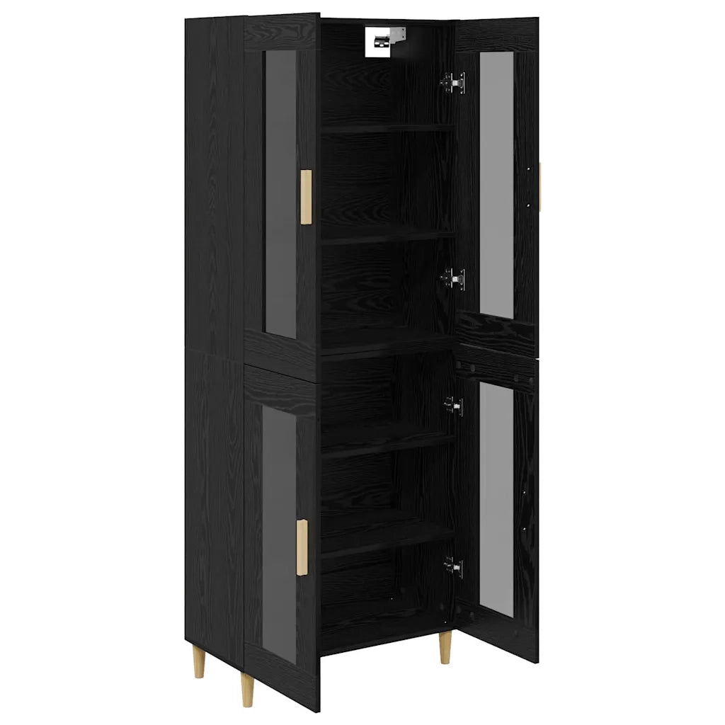 Credenza Rovere Nero 69,5 x 34 x 180 cm Legno multistrato 3416205