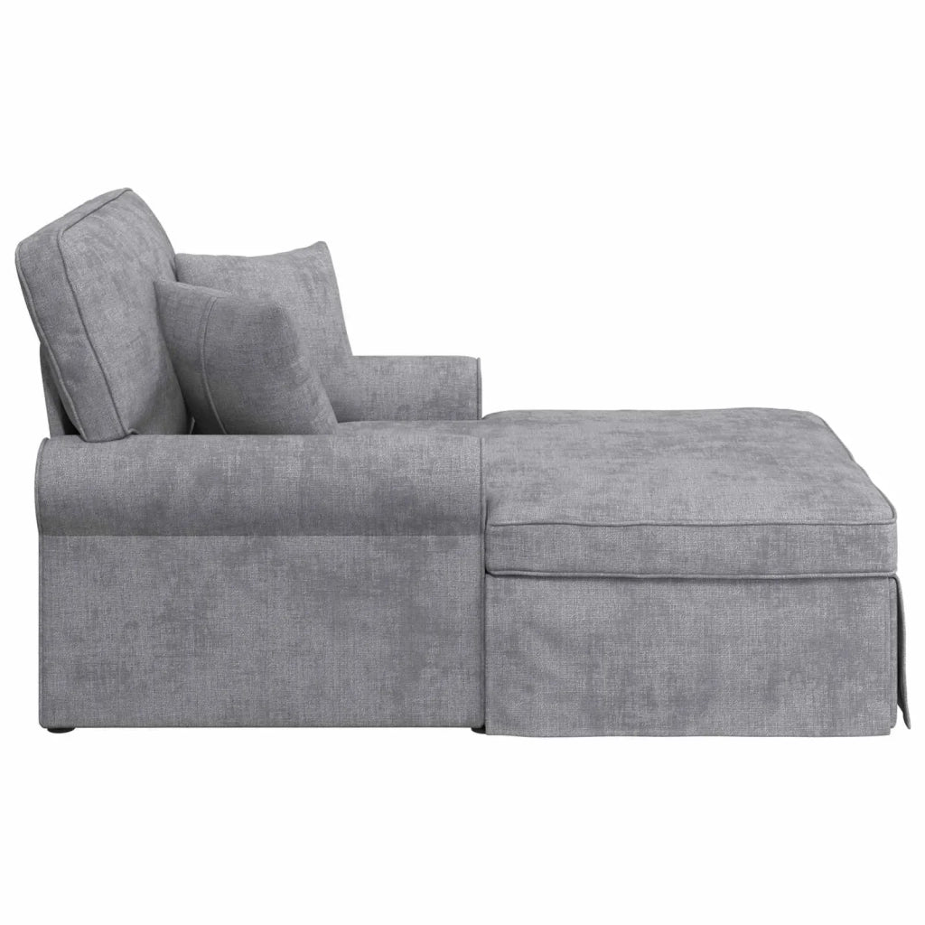 Chaise Longe con Gonna Grigio Chiaro 157 x 91 x 91 cm ARES 42022957