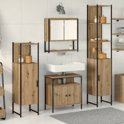 Set di mobili da bagno a 4 pezzi in legno ingegnerizzato rovere Artisan