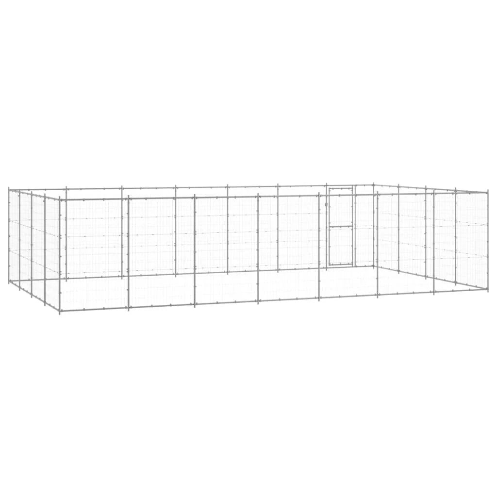Cuccia da esterno gabbia recinto per animali box per cani da esterno in acciaio zincato 33,88 m² 02_0000420