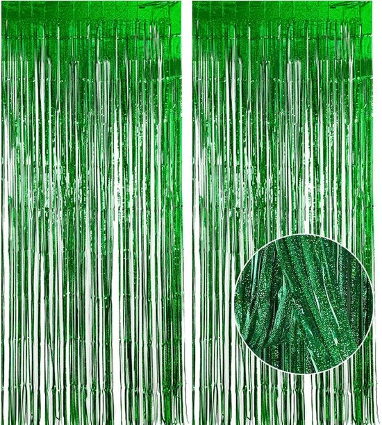 Decorazione festiva tenda da festa con nastri - compleanni e feste per bambini - verde