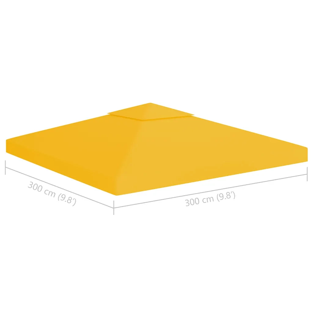 Copertura Superiore per Gazebo a 2 Strati 310 g/mÂ² 3x3 m Gialla cod mxl 71063