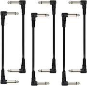 Cavi Gitaresco per Pedali - 6 pezzi - 1/4 Pollici Jack - Plug a Croce - Silenzioso - Nero