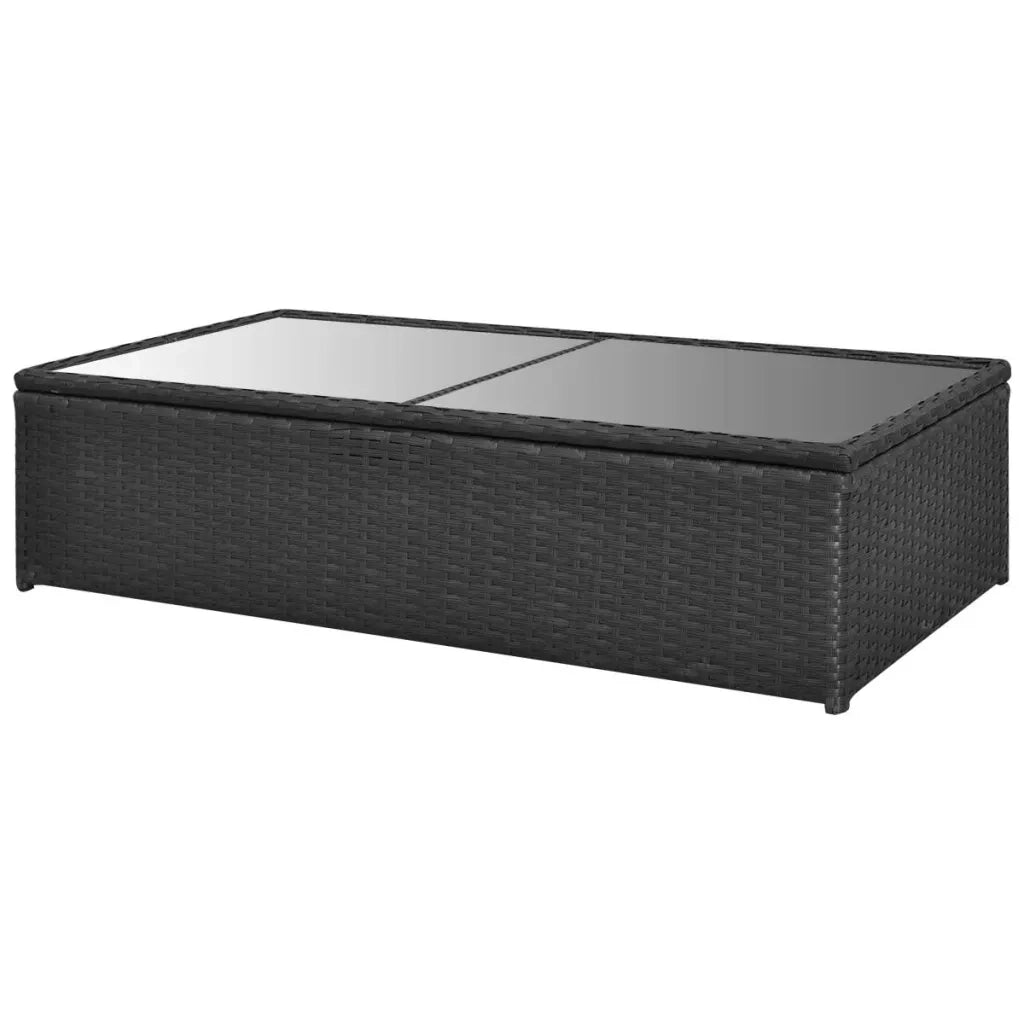 Set Divani da Giardino 4 pz con Cuscini in Polyrattan Nero cod mxl 36244