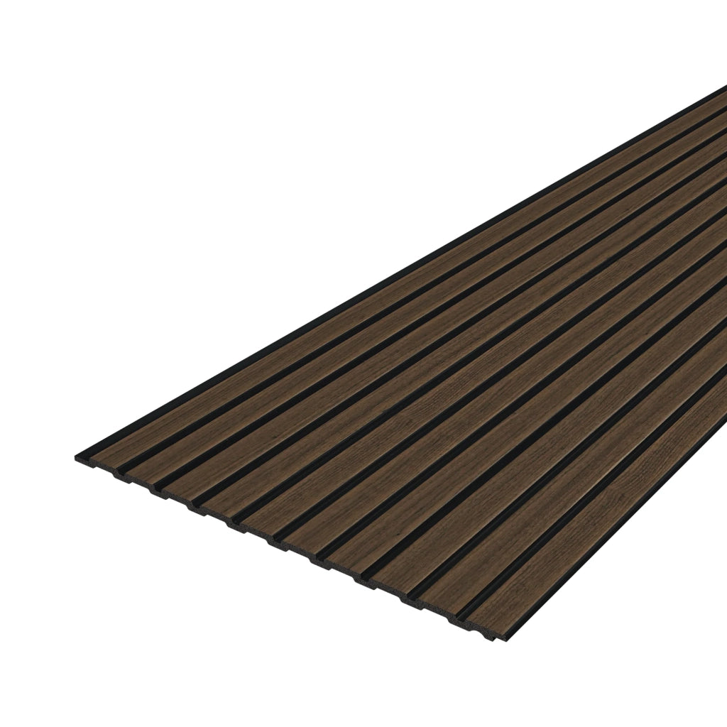 Set di 18 pannelli murali 3D 195 x 32 cm effetto legno scuro 03_0010572