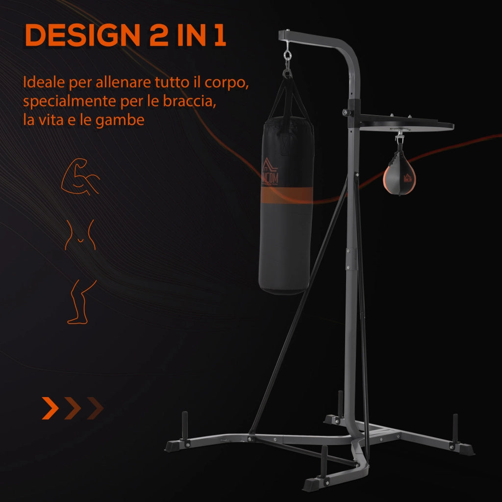 Sacco da Boxe Punching Ball Multiuso 20kg Regolabile ¨C zephmum ¨C Nero