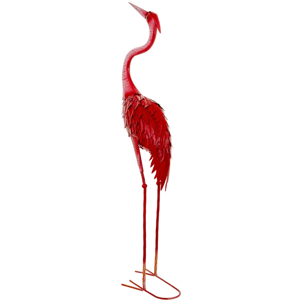 Figura decoración de metal roja 26x20x92h cm