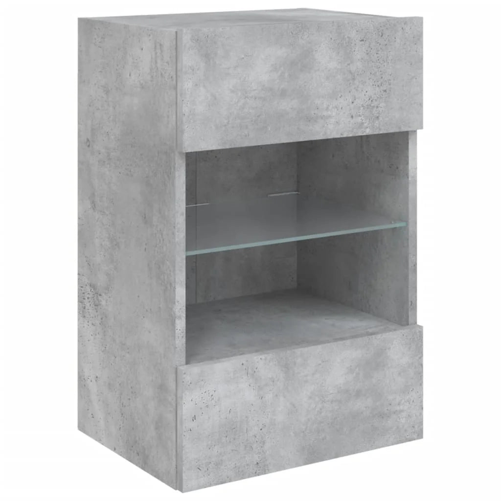 Mobile TV multimediale scaffale TV credenza mobile TV sala da pranzo soggiorno camera da letto mobile da parete con luci LED 40 x 30 x 60,5 cm grigio 02_0027881