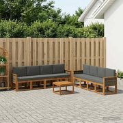 Set di divani da esterno con cuscino 7 pcs Naturale e Antracite 3385088