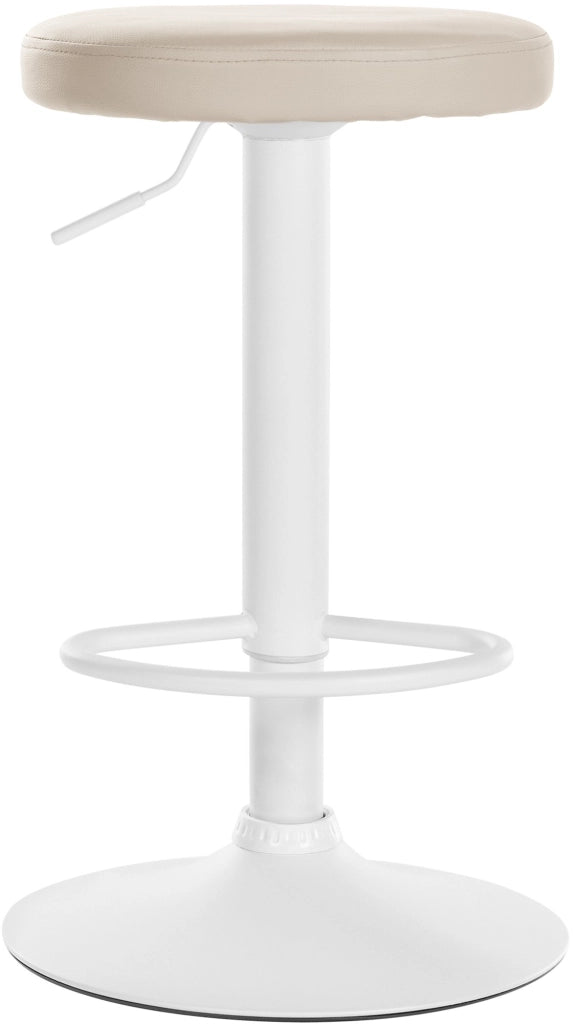 Set di 2 sgabelli da bar Ponte in similpelle crema,Metallo bianco opaco