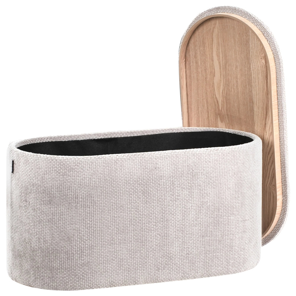 Panca per la camera da letto imbottita in poliestere cinigliato grigio Design moderno Arredamento per il soggiorno in tinta unita