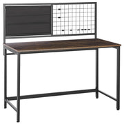 Scrivania nera con pannelli di particelle di legno scuro in metallo 60 x 118 cm Lavagna per appunti per l'home office