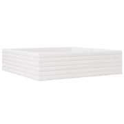 Fioriera rialzata per piante fiori terrazza giardino 90 x 90 x 23 cm legno di pino massiccio bianco 02_0038045