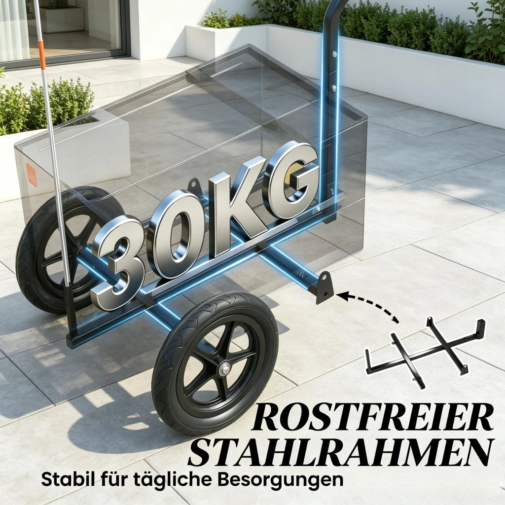 CARRELLO RIMORCHIO BICI CARGO 65L NERO in plastica e acciaio