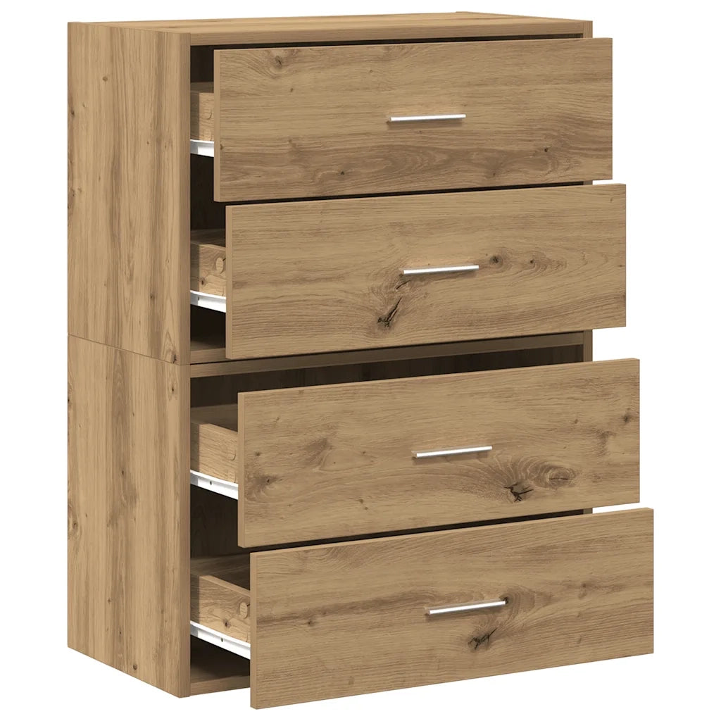 Armadi con 2 Cassetti 2 pz Rovere 60x31x40 cm in Truciolato CFW1810864